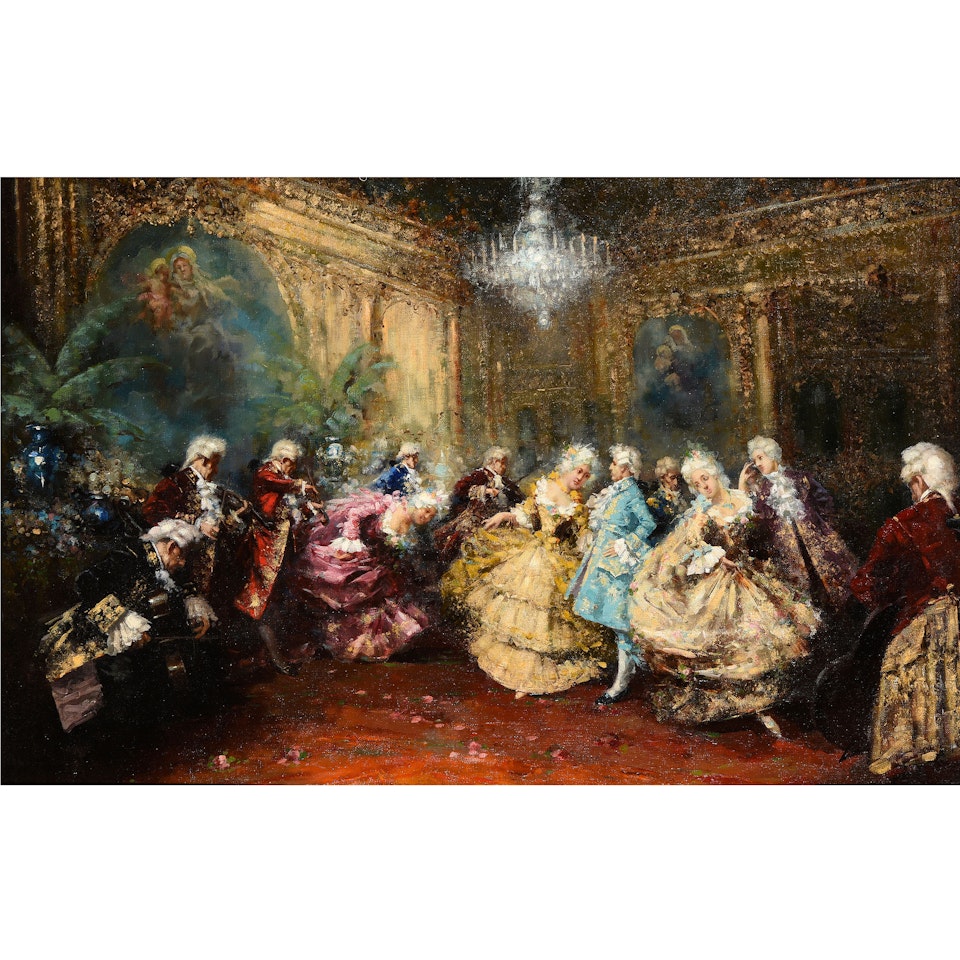 “Baptism of a Young King during the Renaissance” and “Ball Scene” by French School