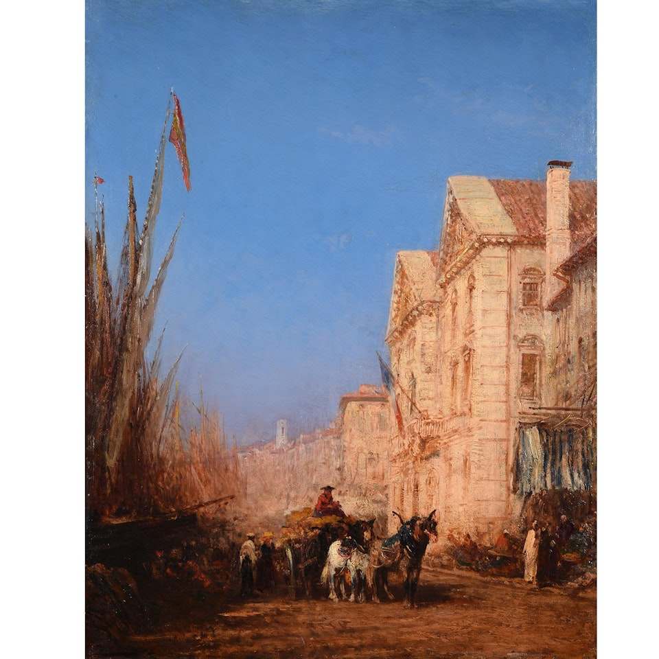 The Town Hall quay in Marseille by Félix Ziem