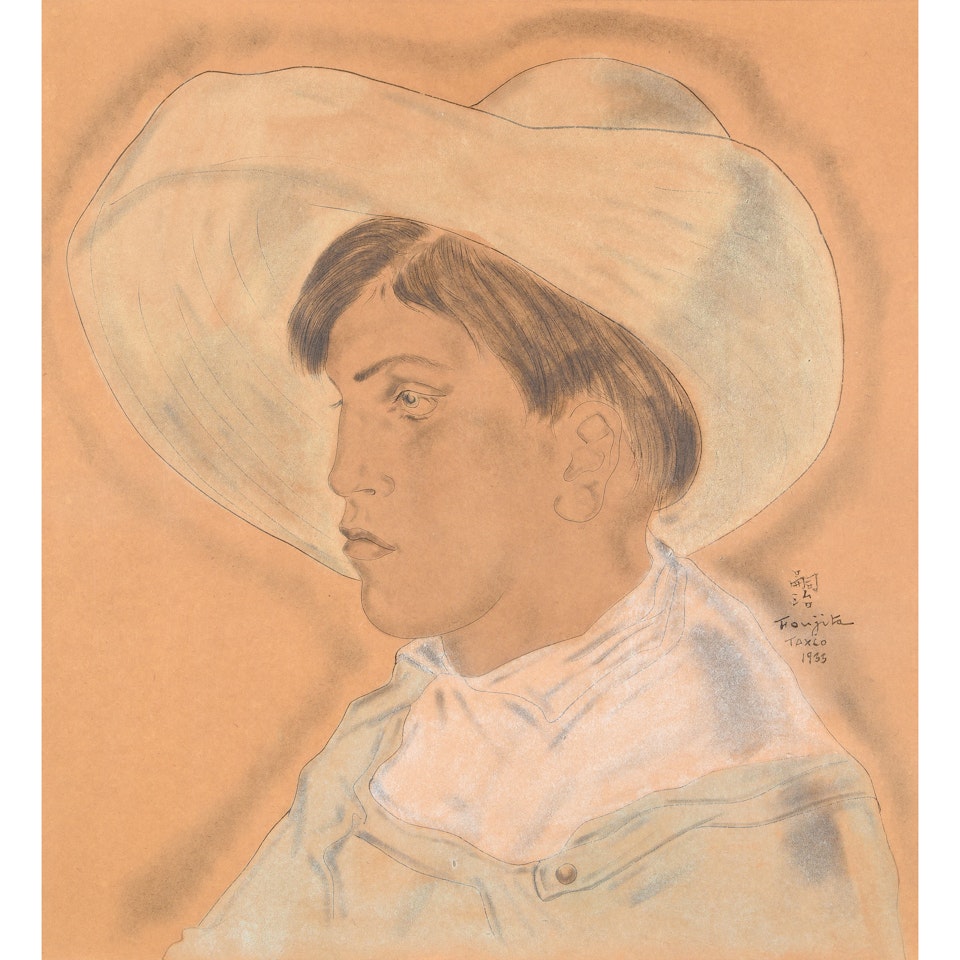 Young Mexican with a hat by Leonard Tsuguharu Foujita