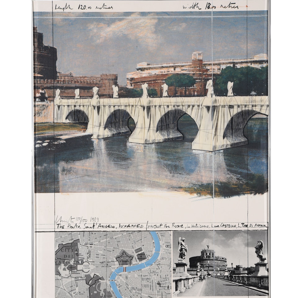 The Ponte Sant" Angelo, Wrapped, Project for Rome by Christo