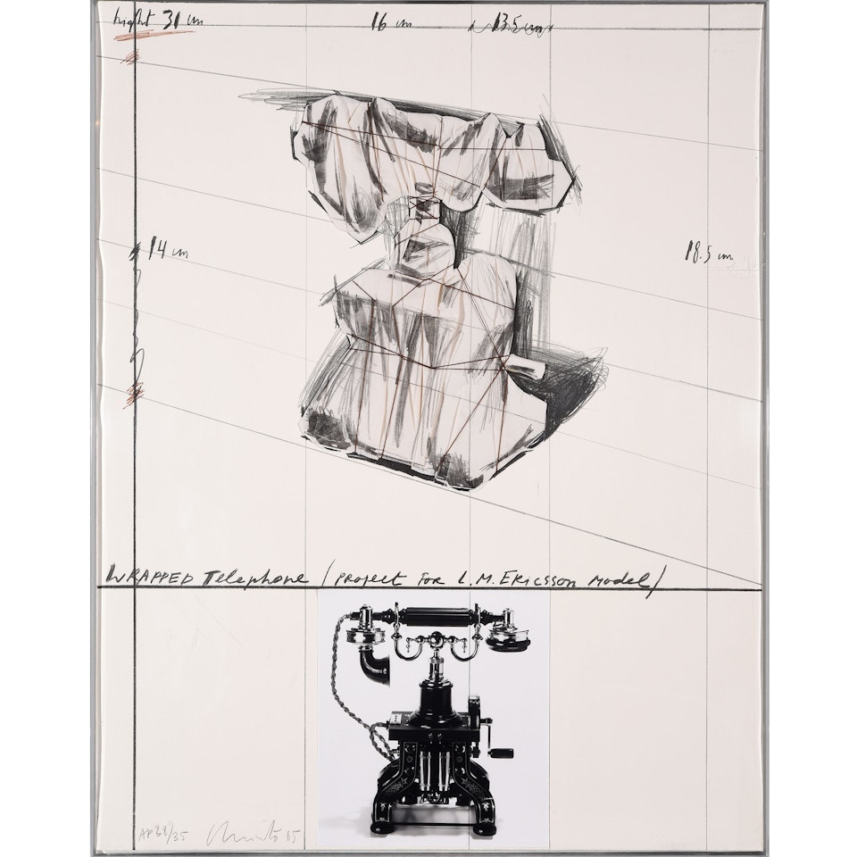 Wrapped telephone by Christo