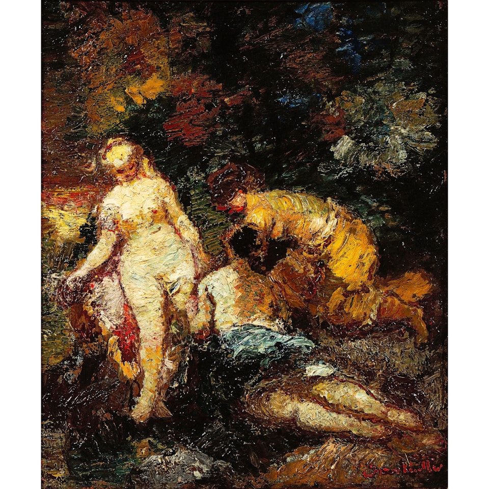 The bathers by Adolphe Monticelli