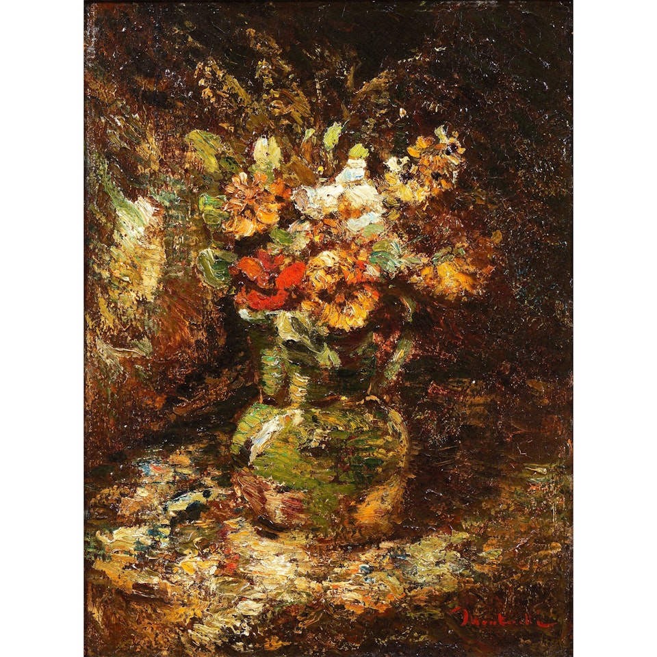 Bouquet of flowers by Adolphe Monticelli