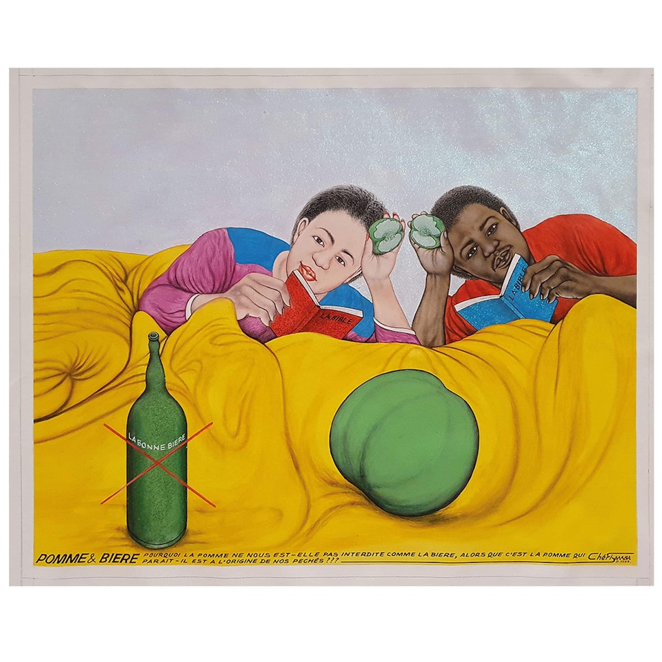 Apple and beer by Chéri Samba