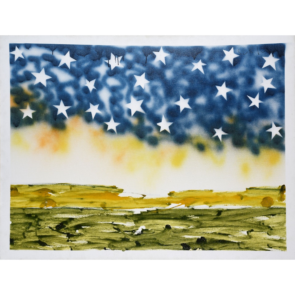 Paesaggio anemico con star by Mario Schifano