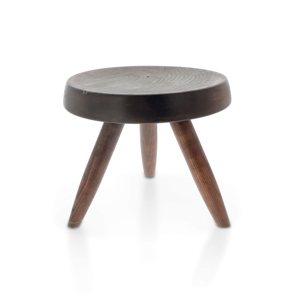 Tabouret bas tripode dit « Berger » by Charlotte Perriand