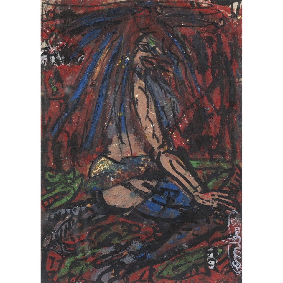 Blue red green with sticks, with HEELS that HURT him SERIOUSLY the head with small, thin and long bumps! by Robert Combas