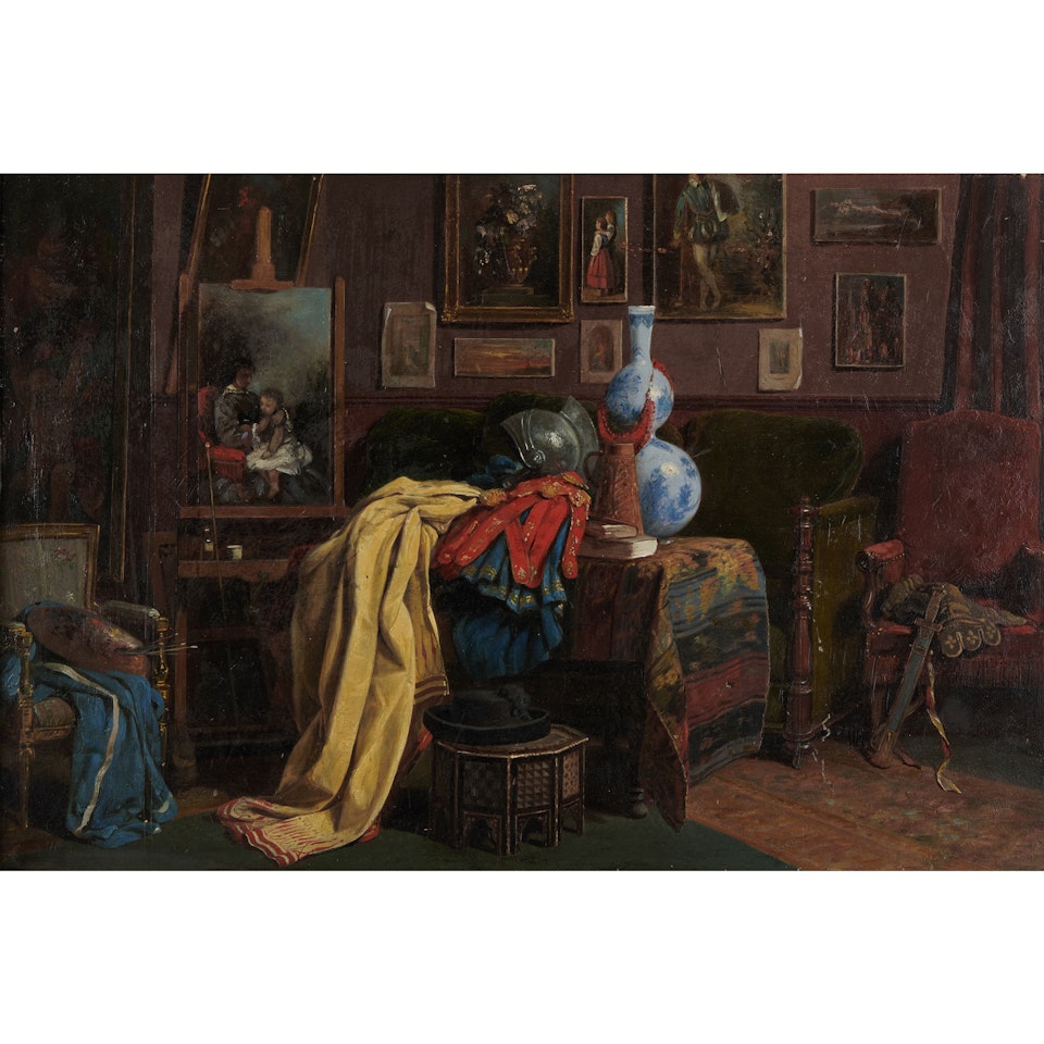 The artist"s studio by French School