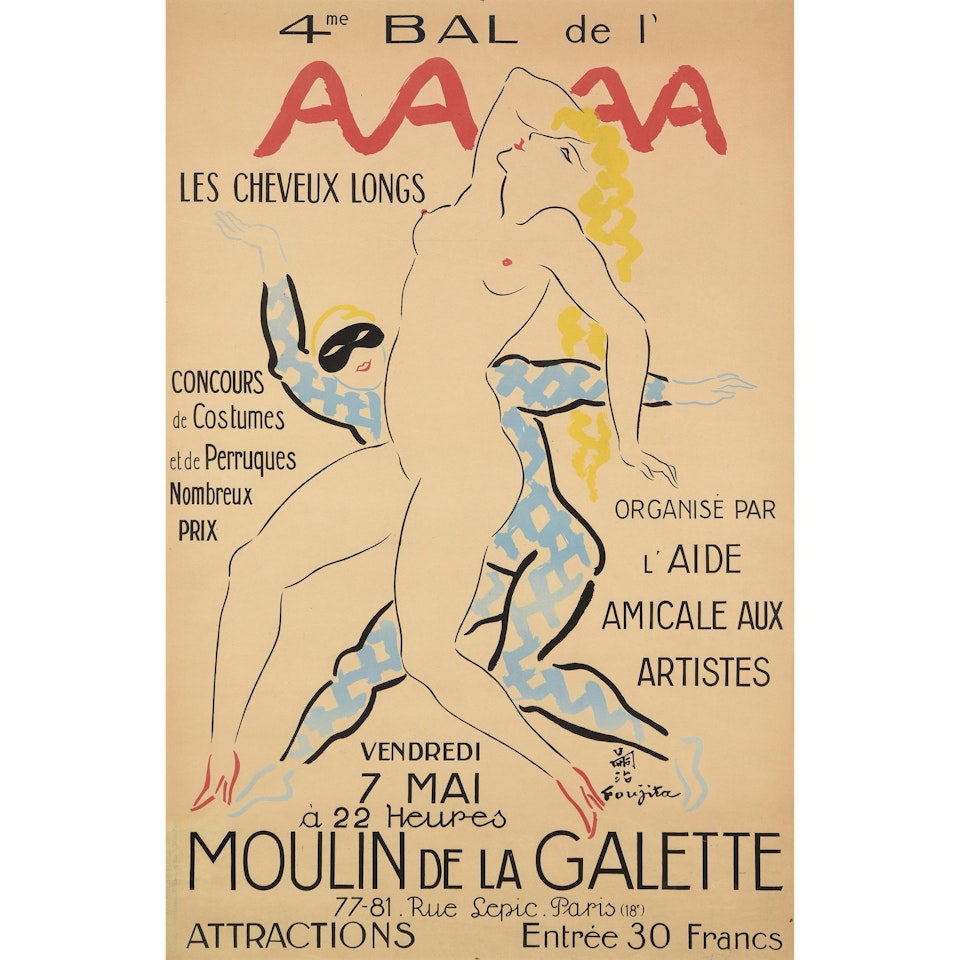 4th A.A.A.A. ball at the Moulin de la Galette by Leonard Tsuguharu Foujita