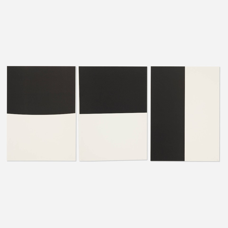 Three works from Un coup de dés jamais n"abolira le hasard (by Stéphane Mallarmé) by Ellsworth Kelly