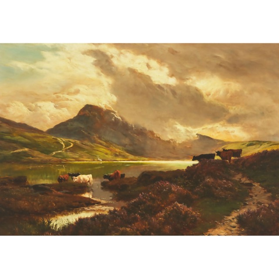 CATTLE DRINKING BY THE WATER by Sidney Richard Percy