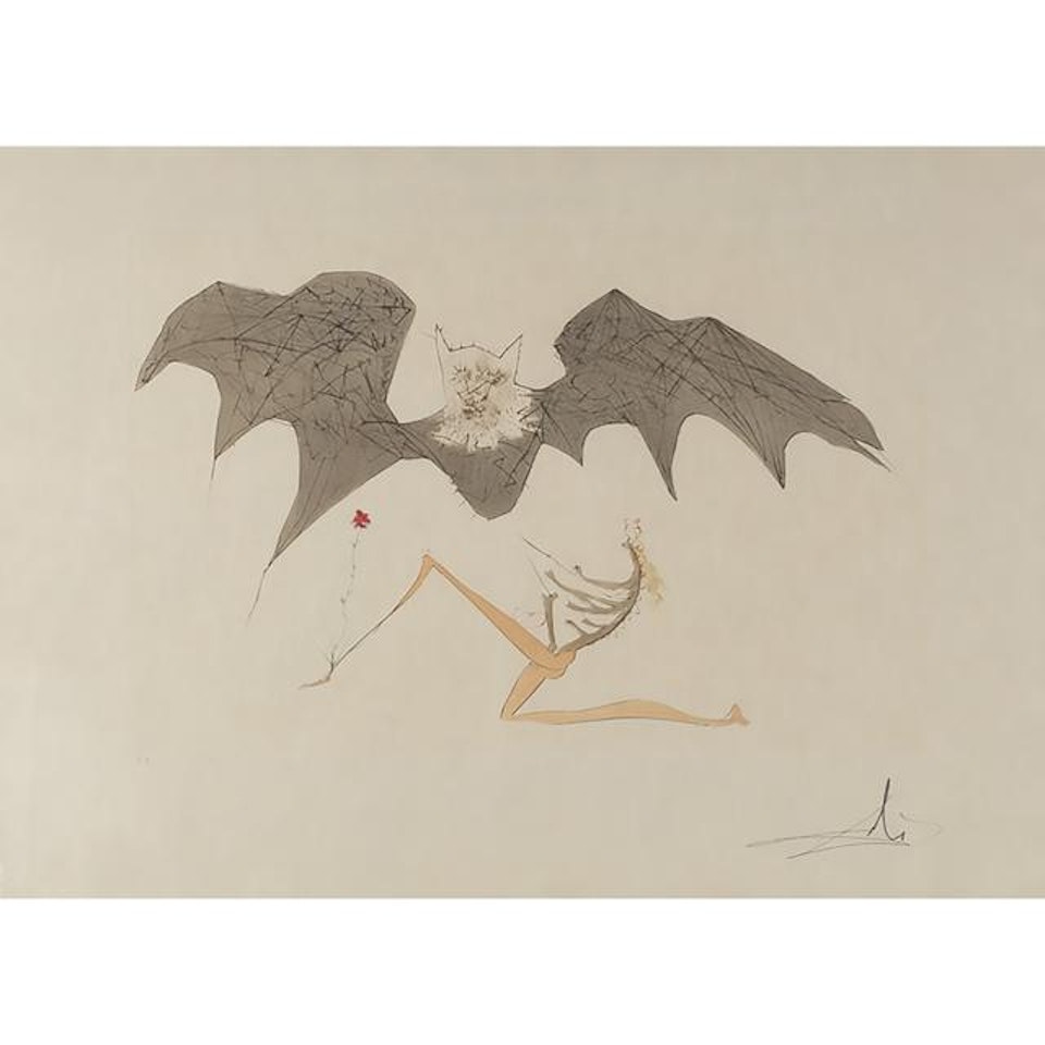 ANGE DE LA MELANCOLIE (PLATE 4 FROM "AURELIA"); [M&L, 564, F, 72-5D] by Salvador Dali