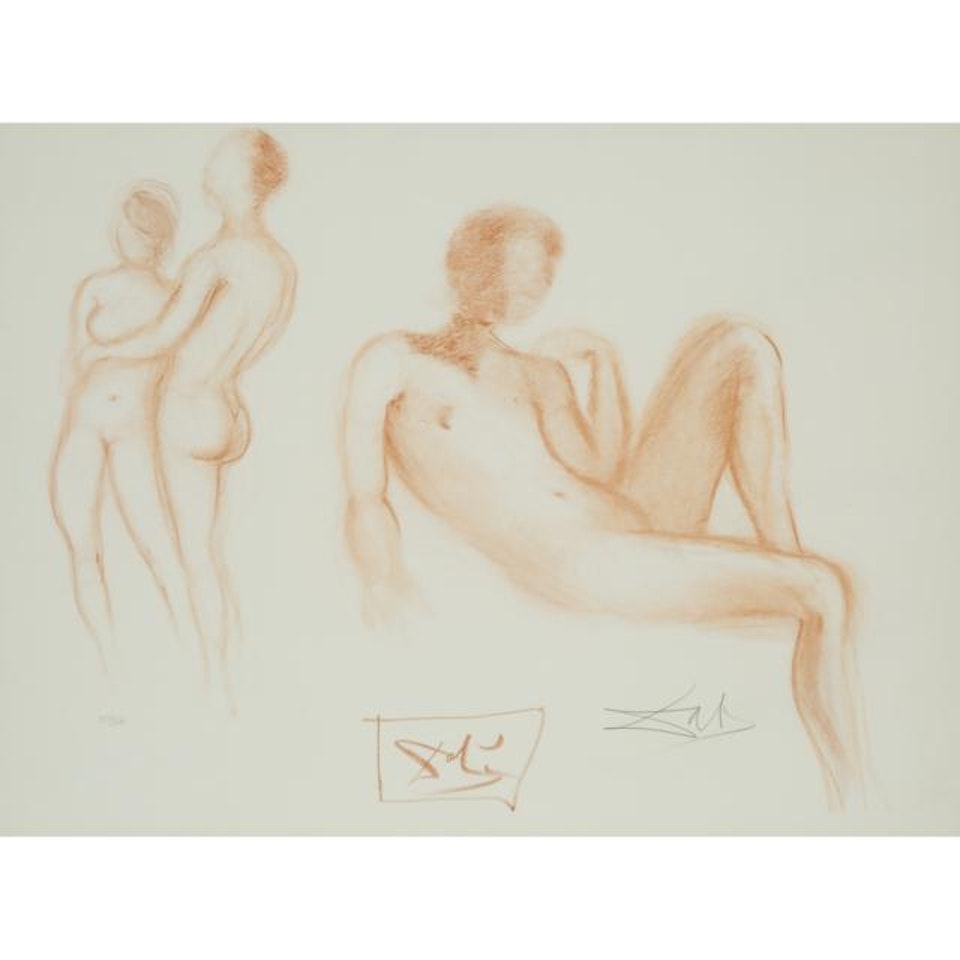 COUPLE NUS (FROM “NUDES” PORTFOLIO); [F, 70-8 E] by Salvador Dali