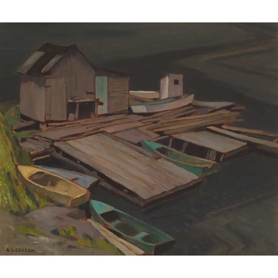 LUSHE"S WHARF, LAKE BAPTISTE by Alfred Joseph Casson