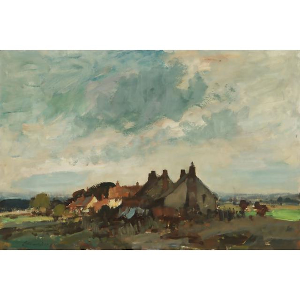 COTTAGES NEAR BECCLES by Edward Seago