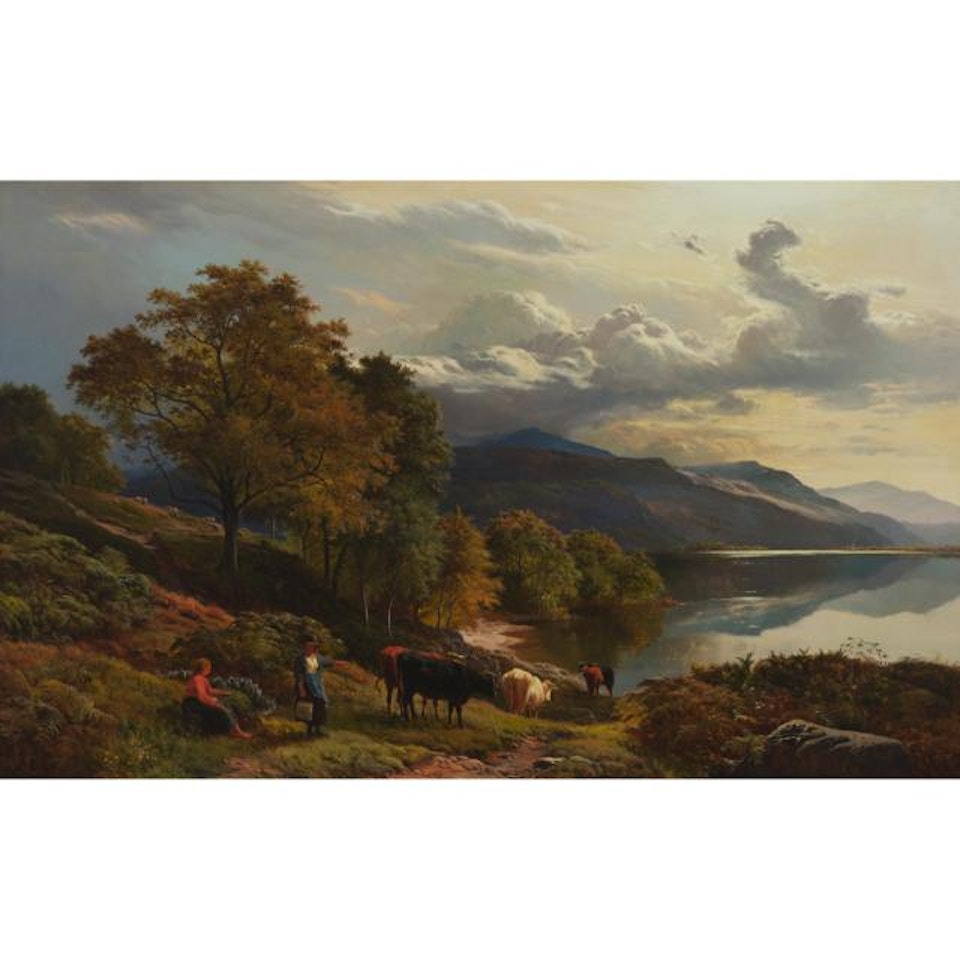 A HIGHLAND LOCH WITH CATTLE by Sidney Richard Percy