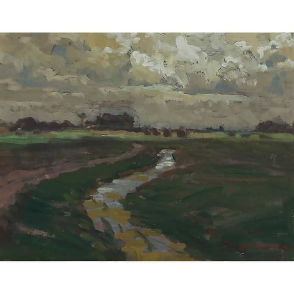 DUTCH LANDSCAPE WITH STREAM by Alexander Young Jackson