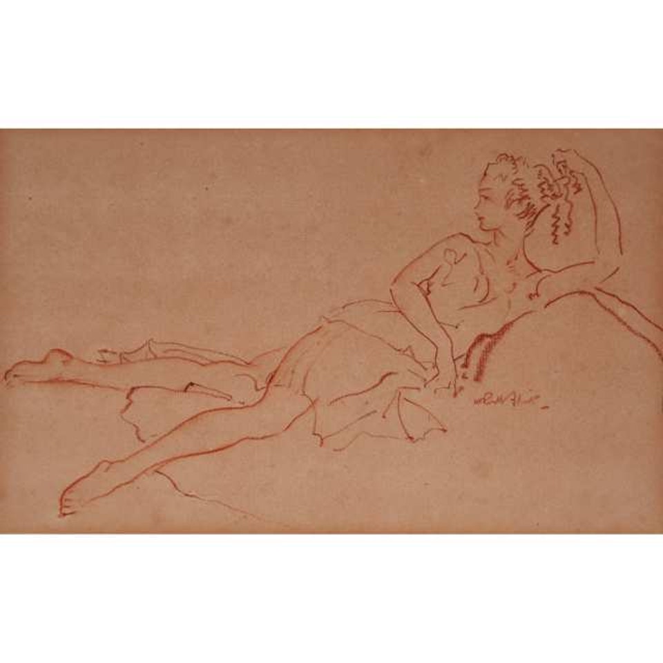 1ST NOTE FOR "BLONDE MINX -YOLANDE DONLAN" (STUDY FOR THE PAINTING) by William Russell Flint