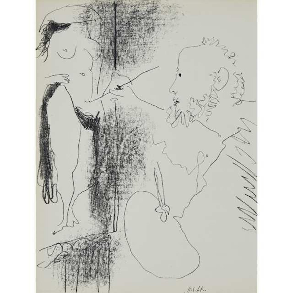 LE PEINTRE ET SON MODELE (FRONTISPIECE FOR PICASSO, LITHOGRAPHE IV) by Pablo Picasso