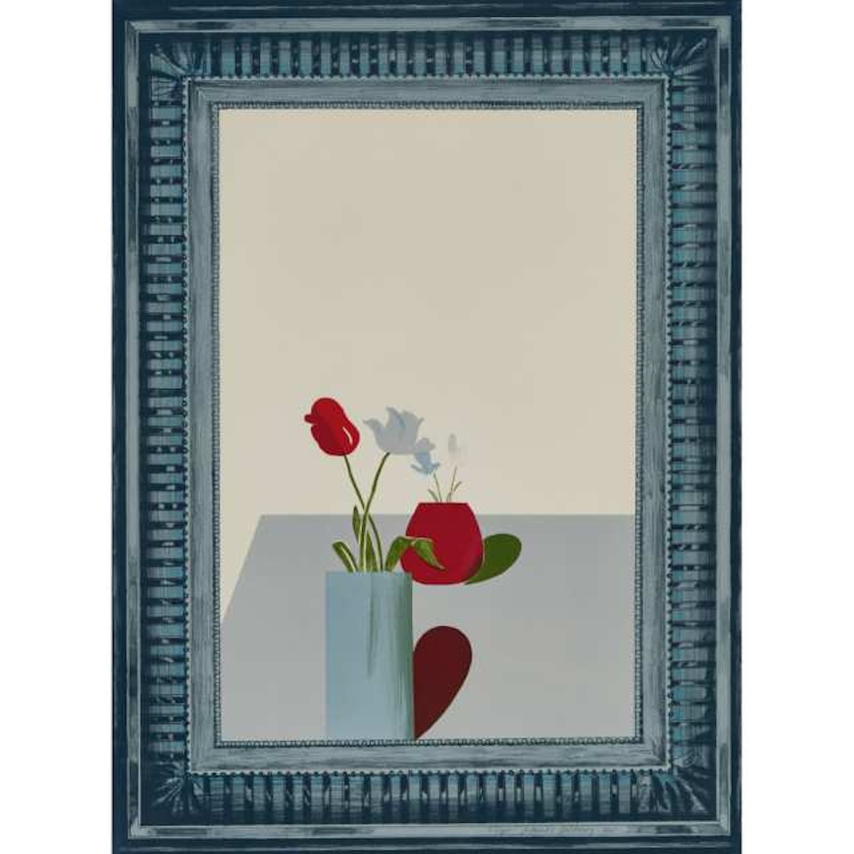 PICTURE OF A STILL LIFE THAT HAS AN ELABORATE SILVER FRAME (FROM A HOLLYWOOD COLLECTION) by David Hockney