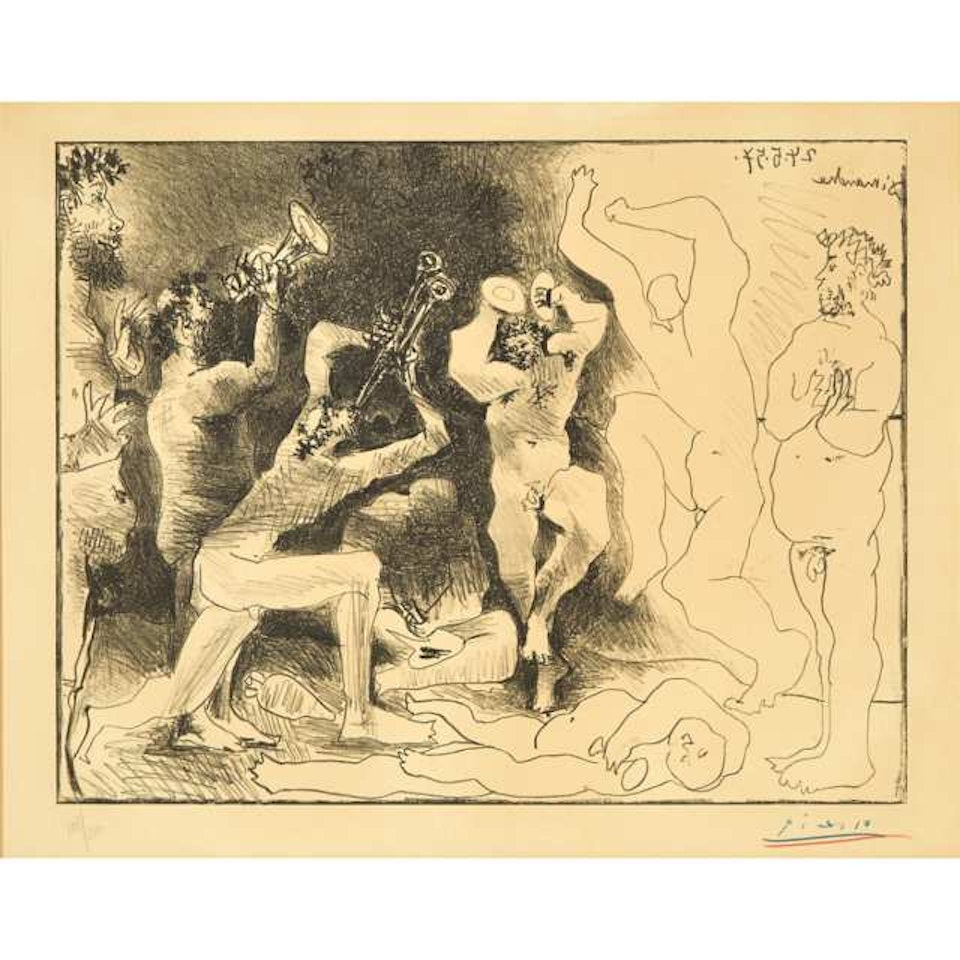 LA DANSE DES FAUNES, 1957 [BLOCH, 830; MOURLOT, 291; REUßE, 698] by Pablo Picasso