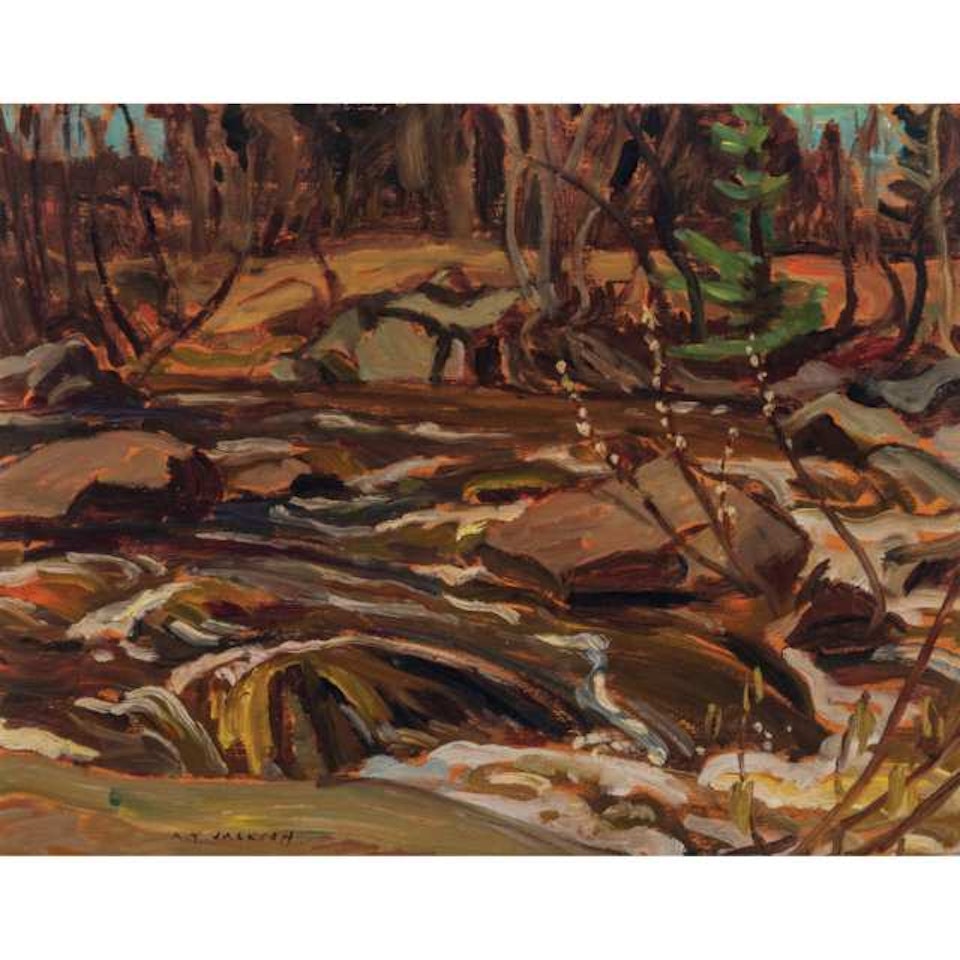 SPRING BUSH AT L"ISLET, QUE. (SCENE OF GRACE"S SNOW BATH) by Alexander Young Jackson