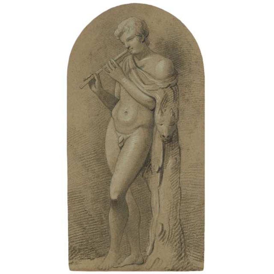 DIONYSUS WITH FLUTE AND LEOPARD SKIN by French School