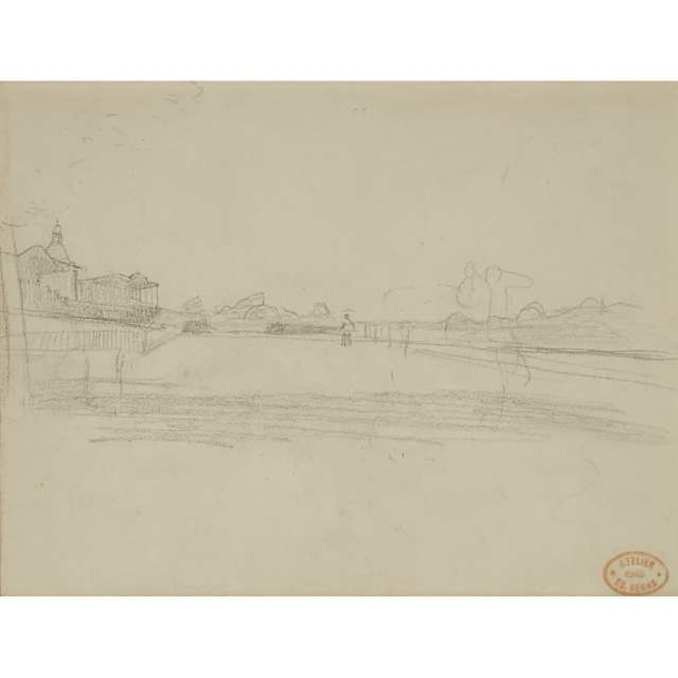 CHAMPS DE COURSE; (STUDY FOR “JOCKEYS DEVANT LES TRIBUNES") by Edgar Degas