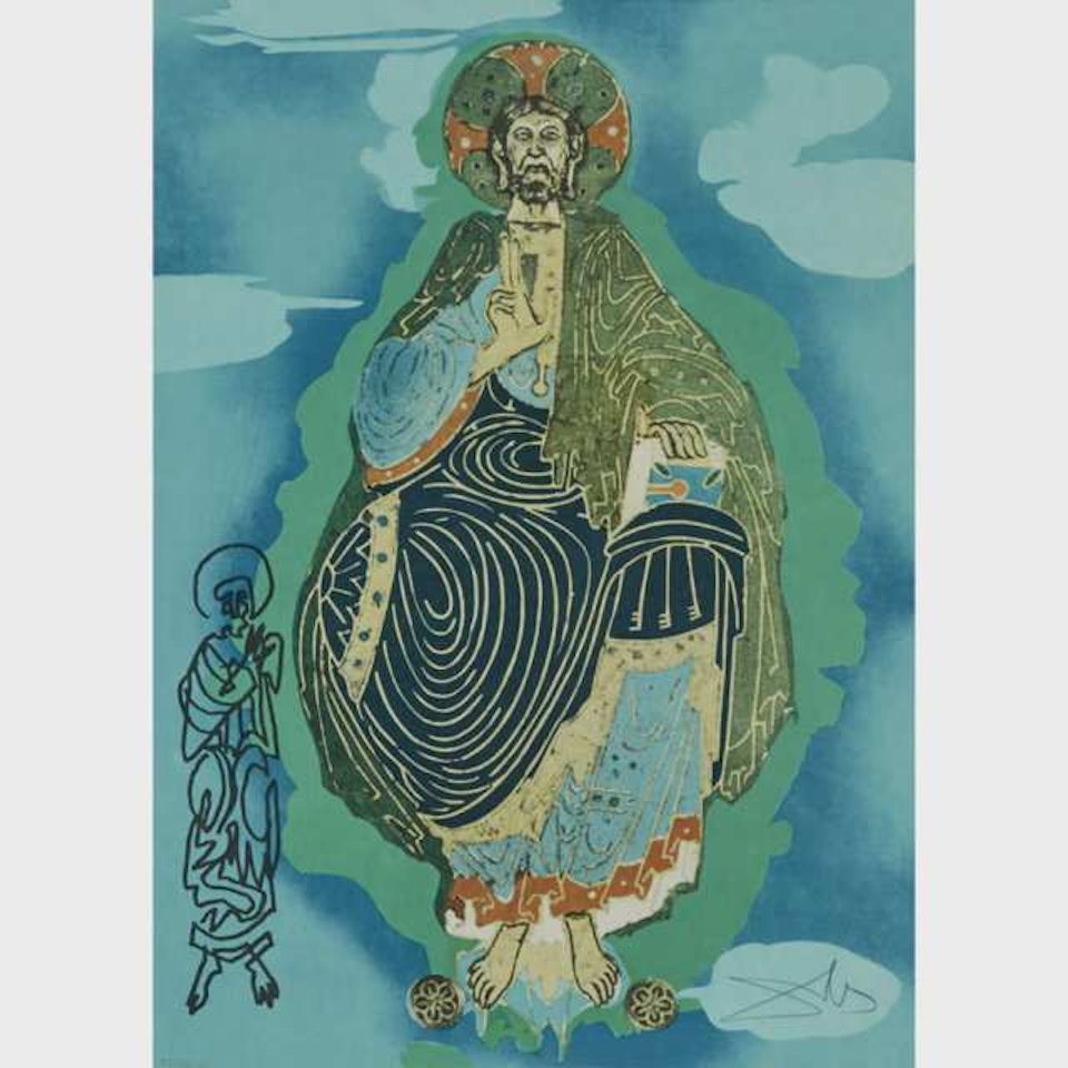 PANTOCRATOR - CHRIST IN HIS MAJESTY (TAROT 3 OF COINS); [FIELD, 76-7] by Salvador Dali