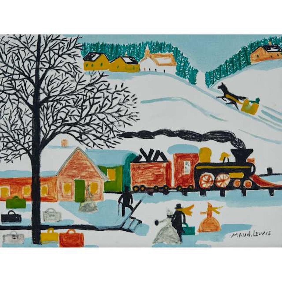 TRAIN STATION, WINTER by Maud Lewis