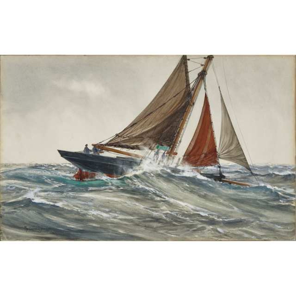CLOSE HAULED by Montague Dawson