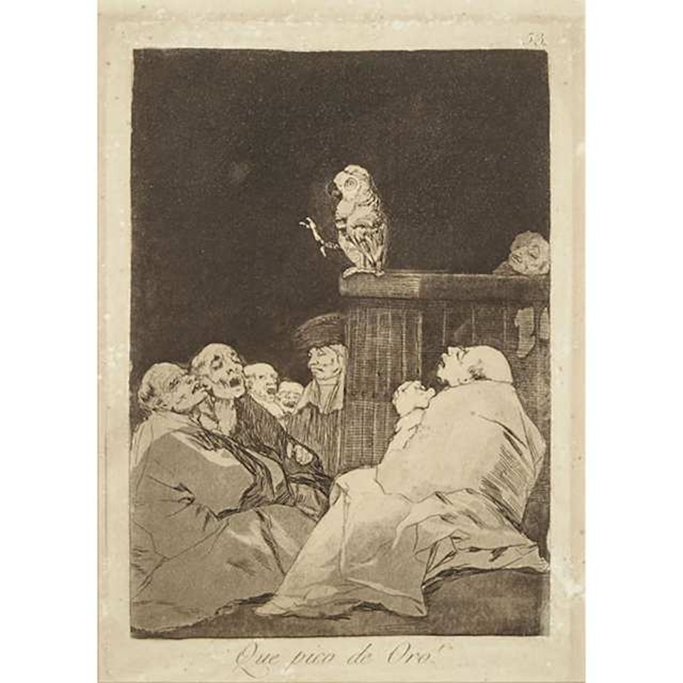 QUE PICO DE ORO! (FROM LOS CAPRICHOS, PLATE 53) by Francisco José de Goya