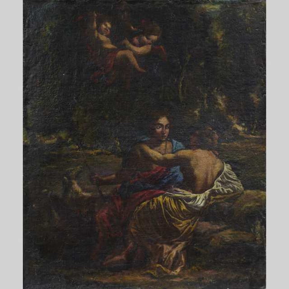 VENUS AND ADONIS IN LANDSCAPE by French School