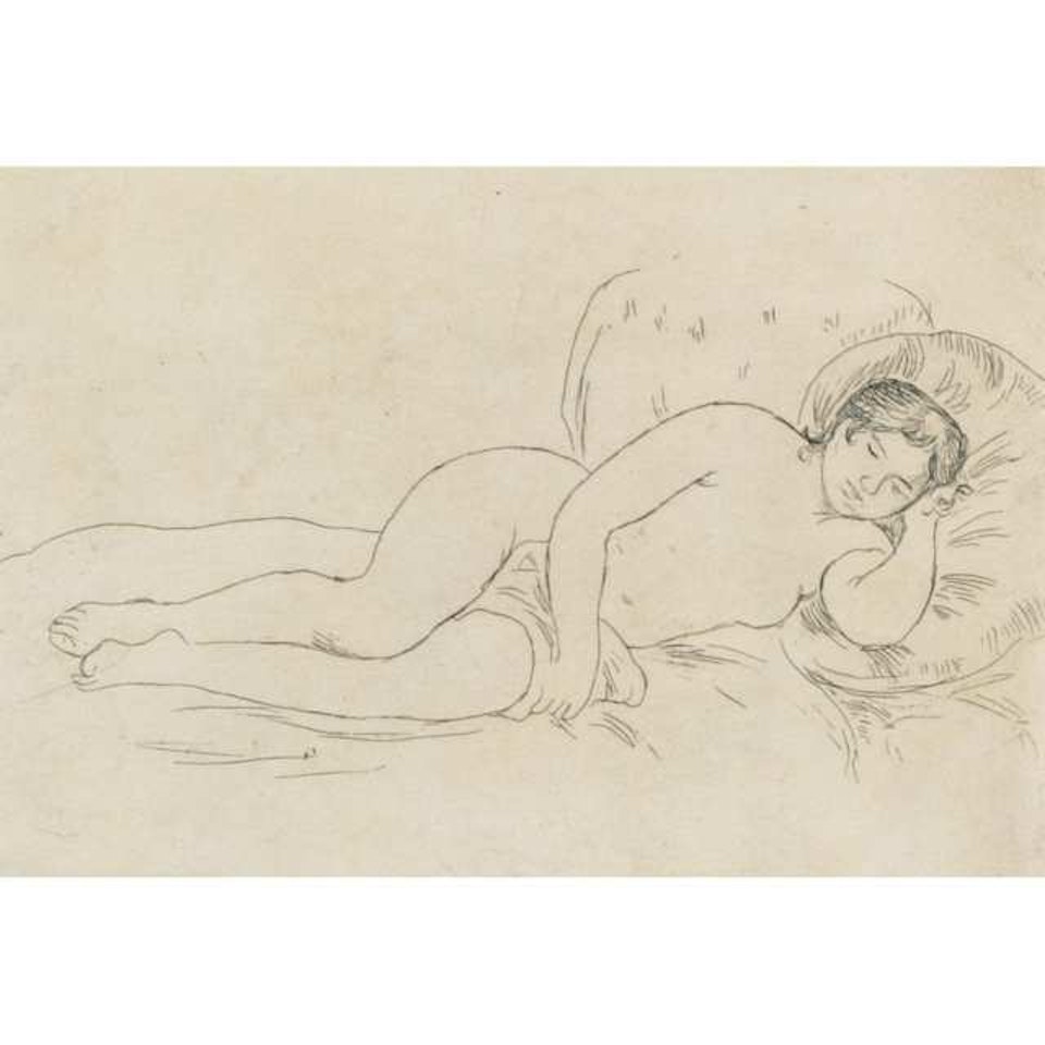 FEMME NUE COUCHEE - TOURNEE A DROITE by Pierre-Auguste Renoir
