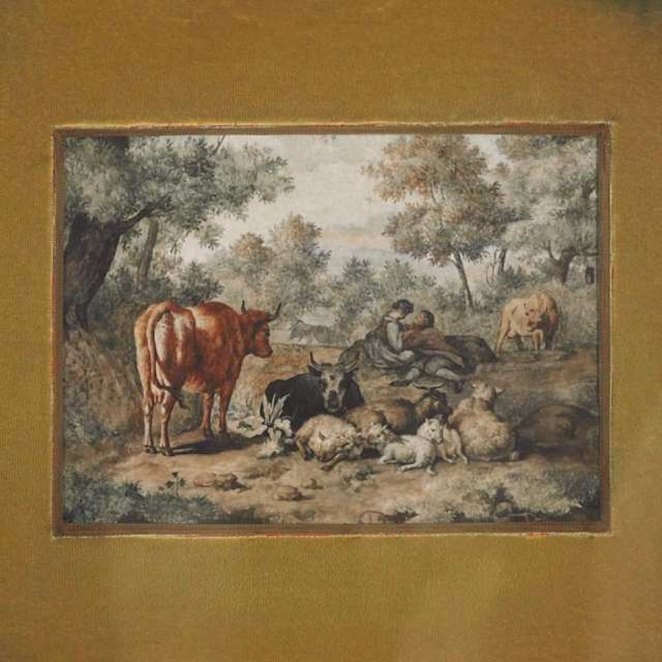 PASTORAL WITH LOVERS AND THEIR FLOCK by Dutch School