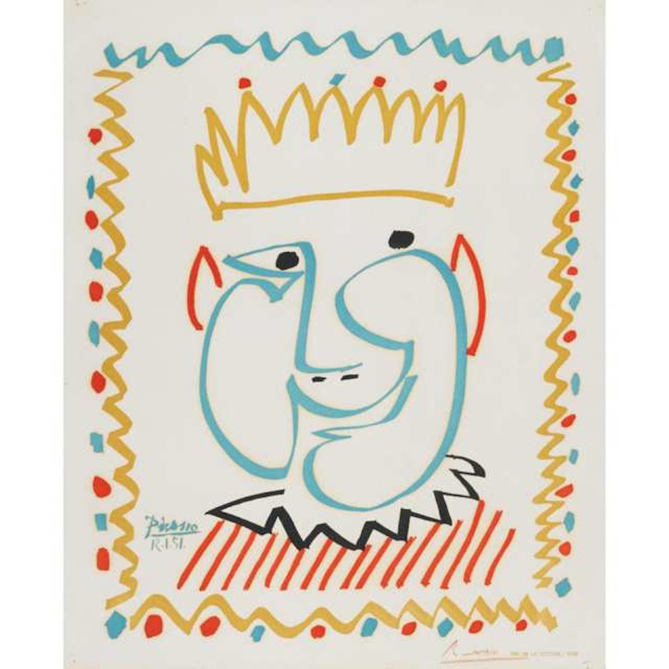 TETE DE ROI (POSTER FOR LE CARNAVAL DE NICE) by Pablo Picasso