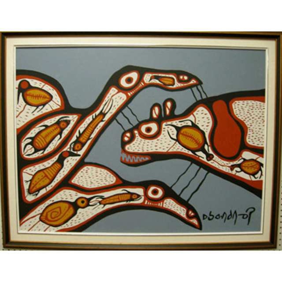 BEAR AND LOONS by Norval Morrisseau