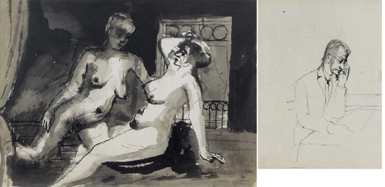 The two friends by Paul Delvaux