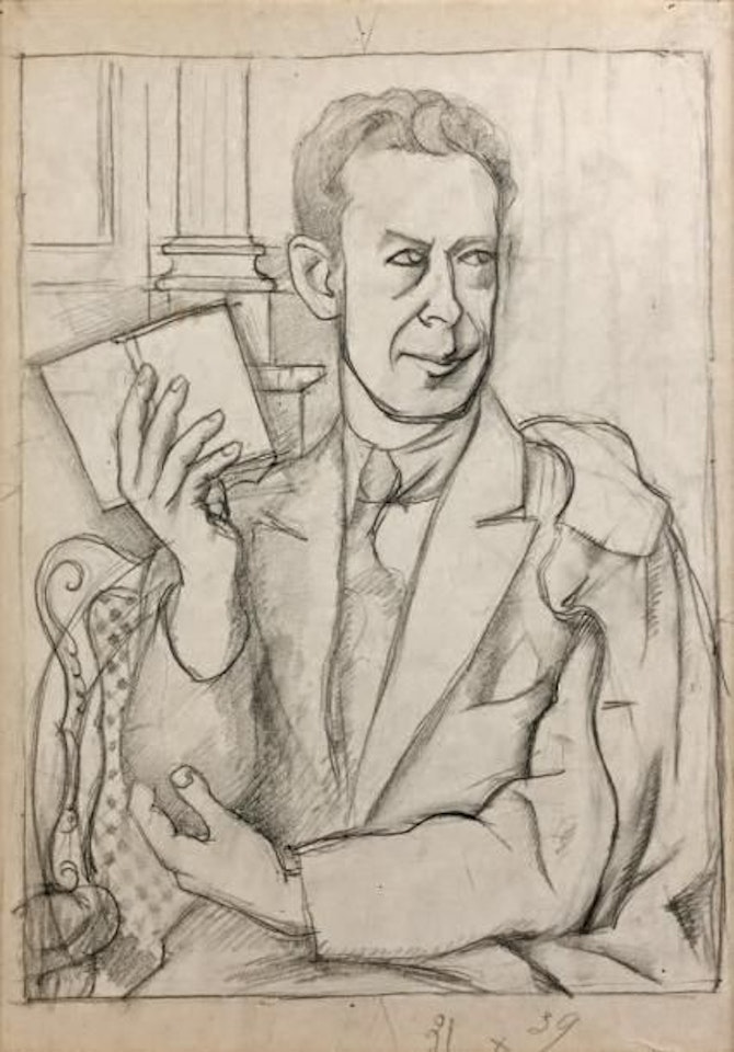 Portrait of Gampert, study with handkerchief in his pocket by Roger de la Fresnaye