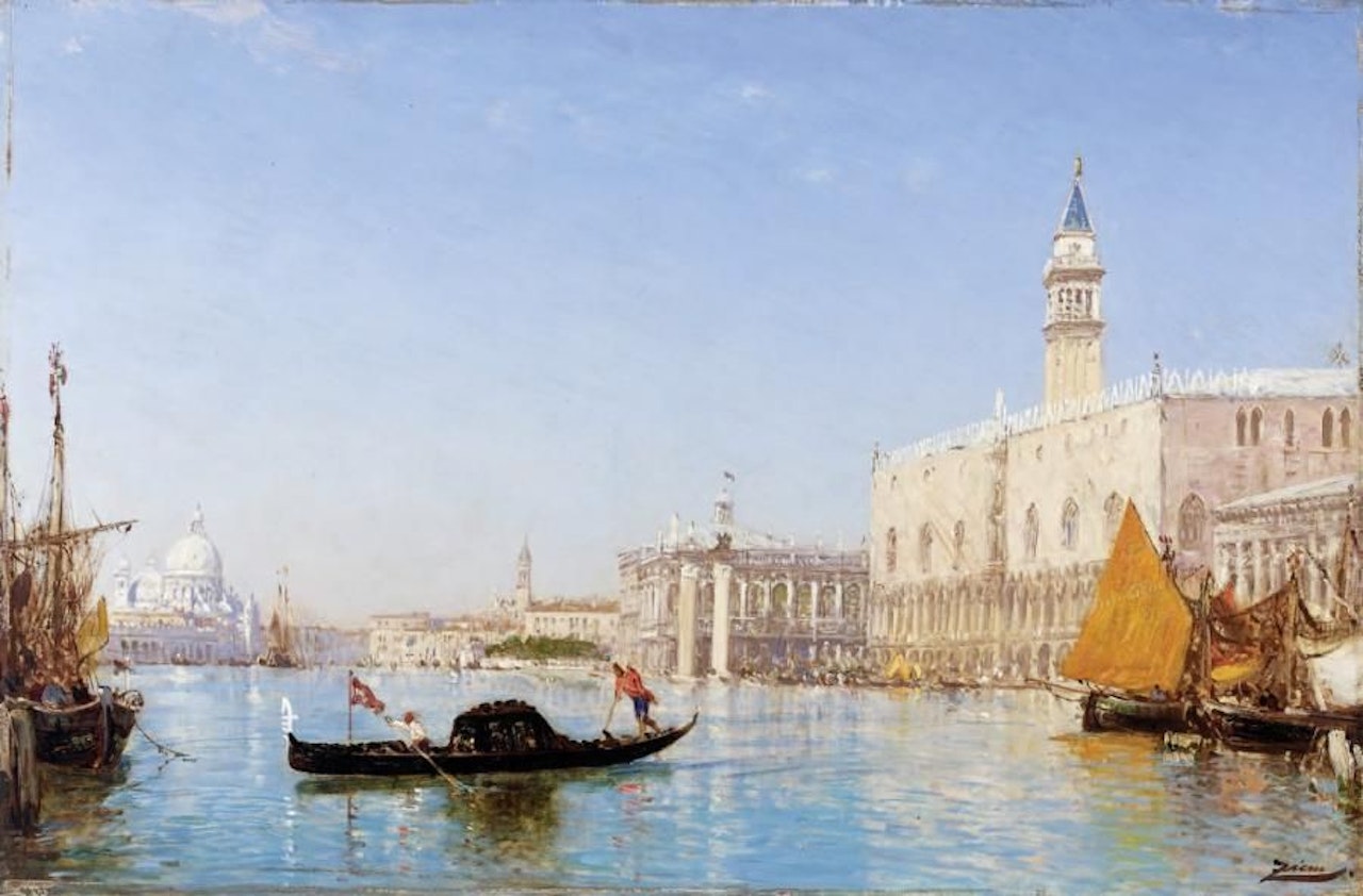 The grand canal and the Doge"s Palace by Félix Ziem