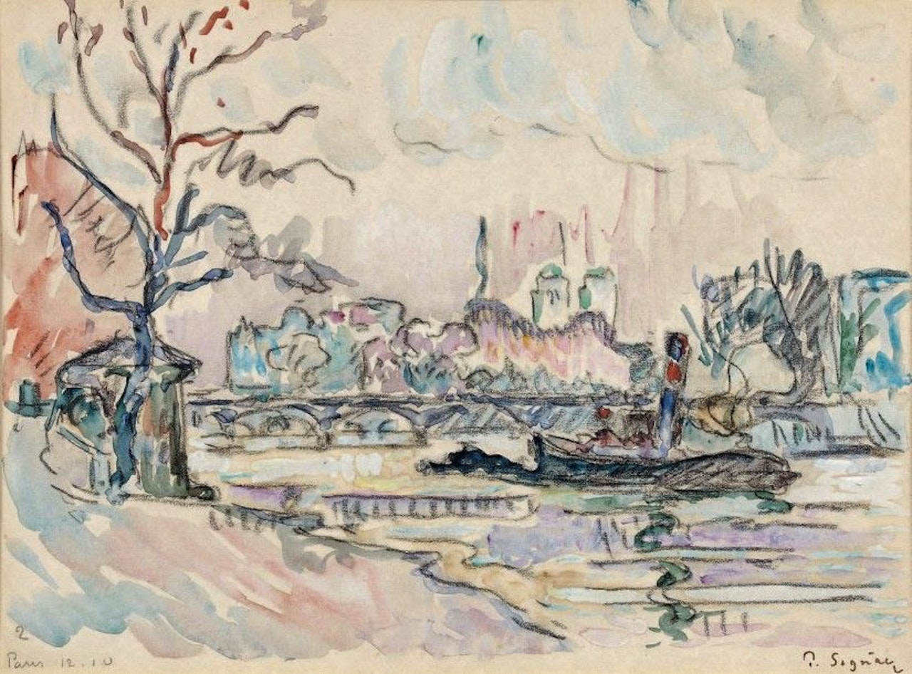 Paris. The Seine at the Pont des Arts by Paul Signac