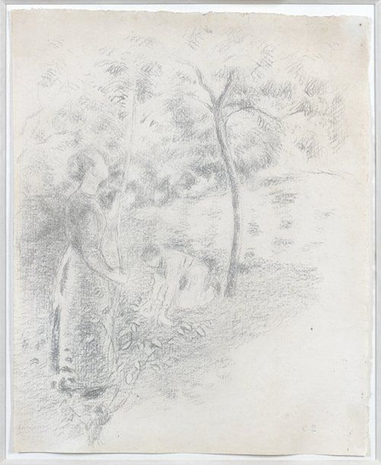 The apple gleaners by Camille Pissarro