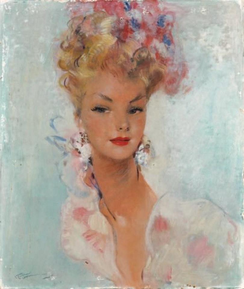 “Young woman with a hat” by Jean Gabriel Domergue
