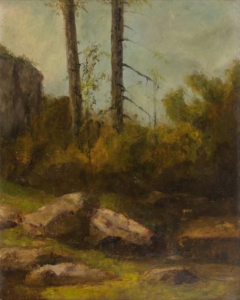 Presumed undergrowth landscape at Garenne de Bussac in Saintonge by Gustave Courbet