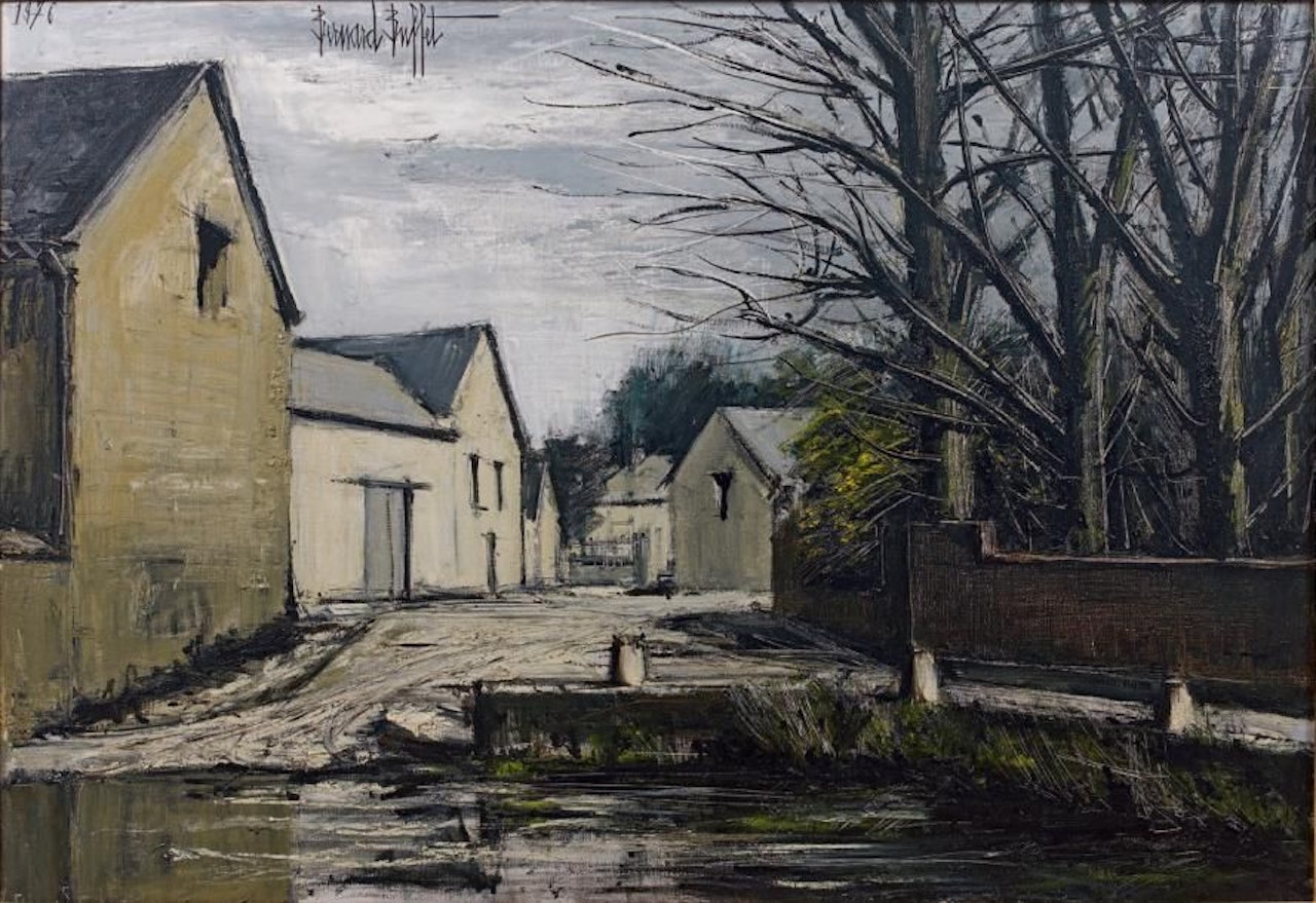 St Maulvis la mare and the Aulnay farm (Somme) by Bernard Buffet