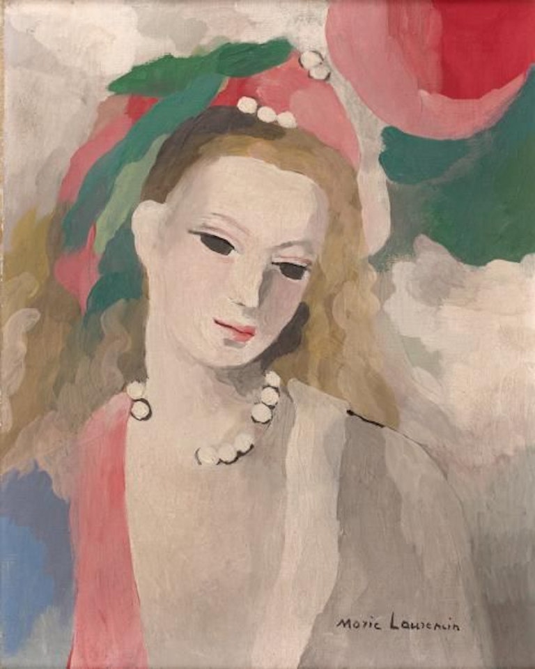 Young girl with a necklace by Marie Laurencin
