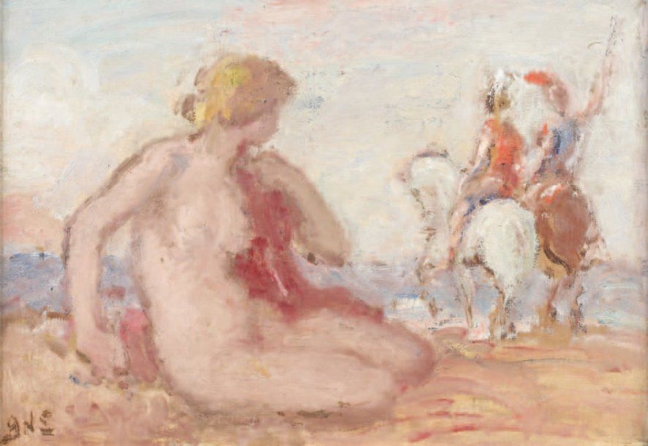 Nude with horsemen by Georges d’Espagnat