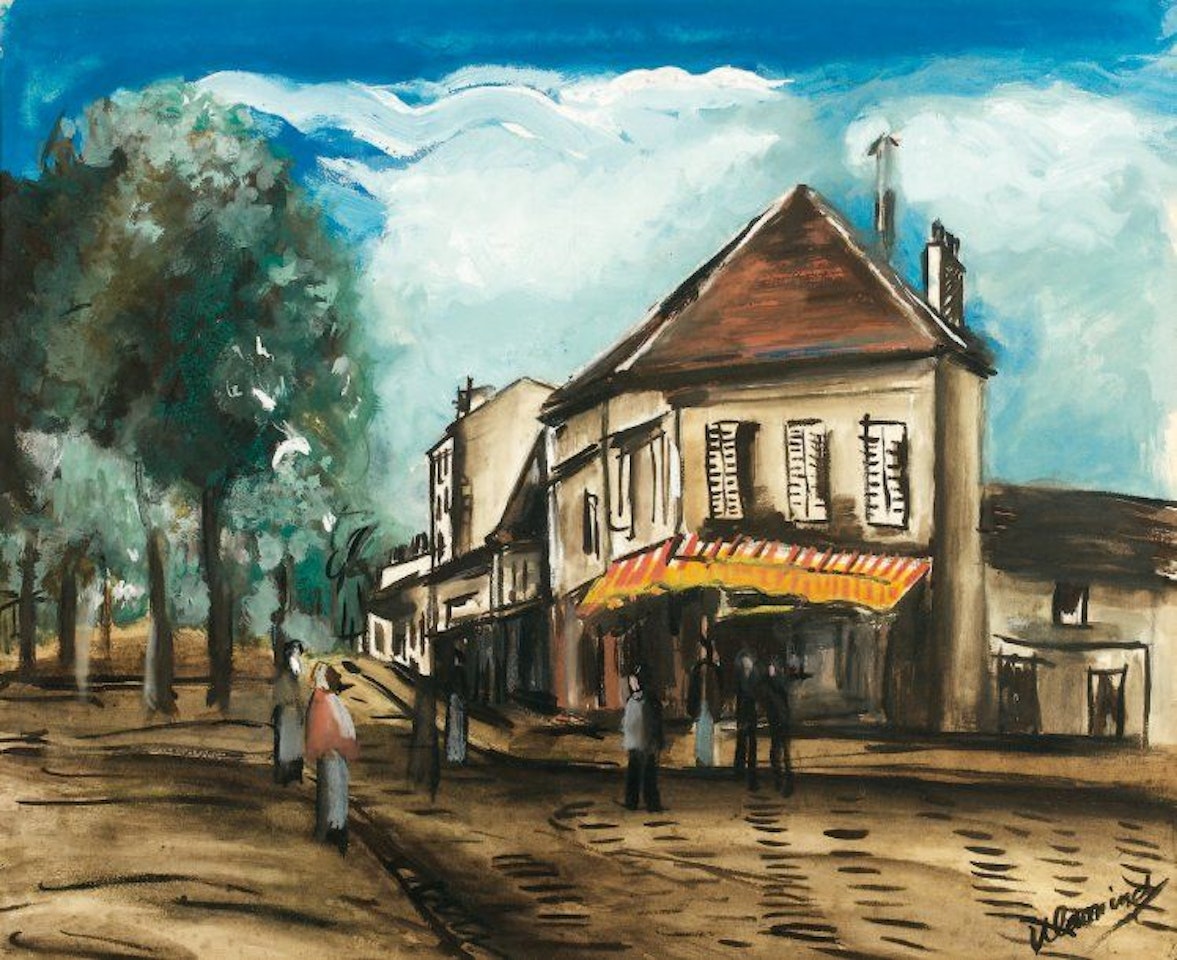 Lively street corner by Maurice de Vlaminck
