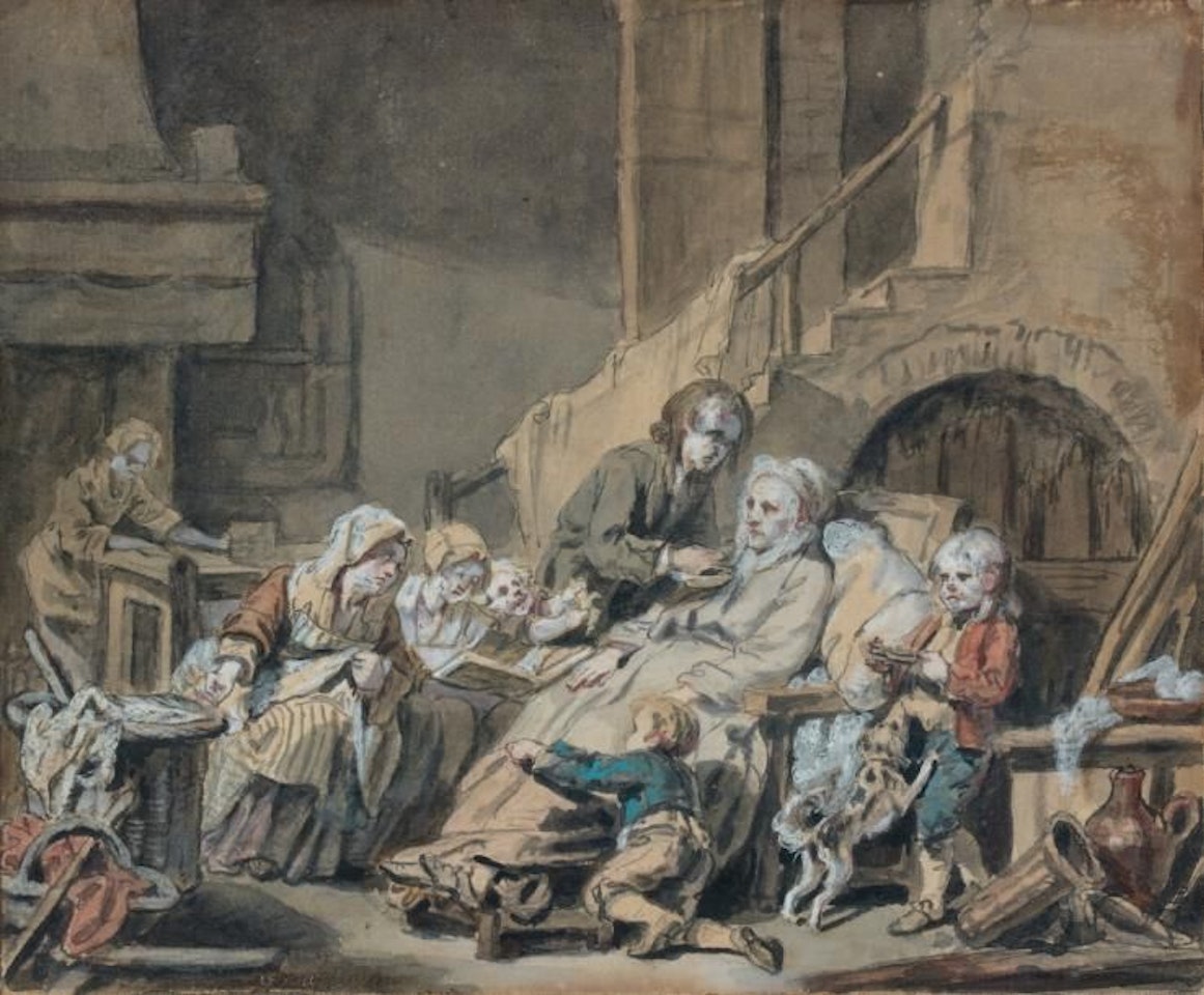 The paralytic father served by his children or the fruit of good education by Jean-Baptiste Greuze