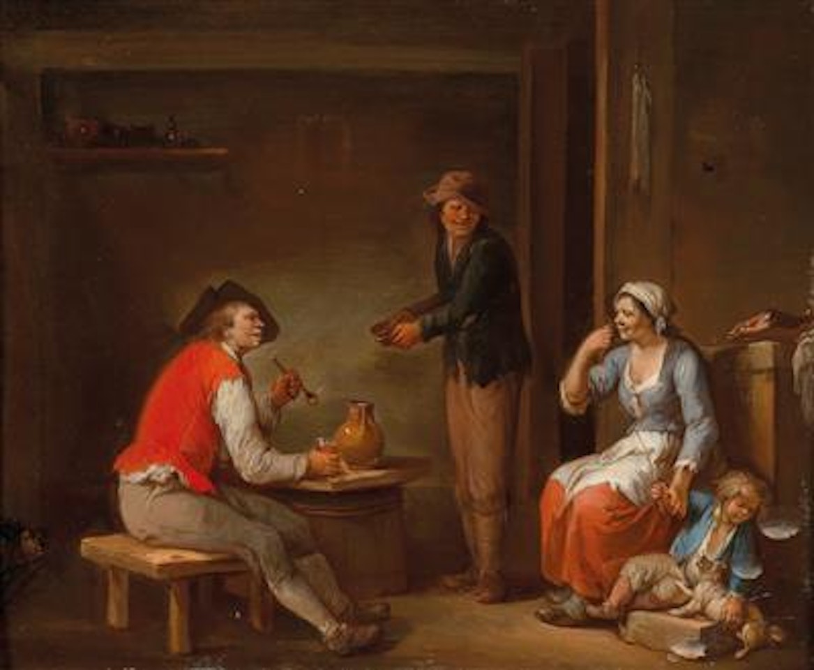 Bäuerliches Interieur mit einer Familie by Dutch School